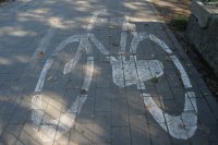 Znak poziomy drogi dla rowerów
