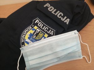Naszywka Komenda Miejska Policji w Bytomiu i maseczka